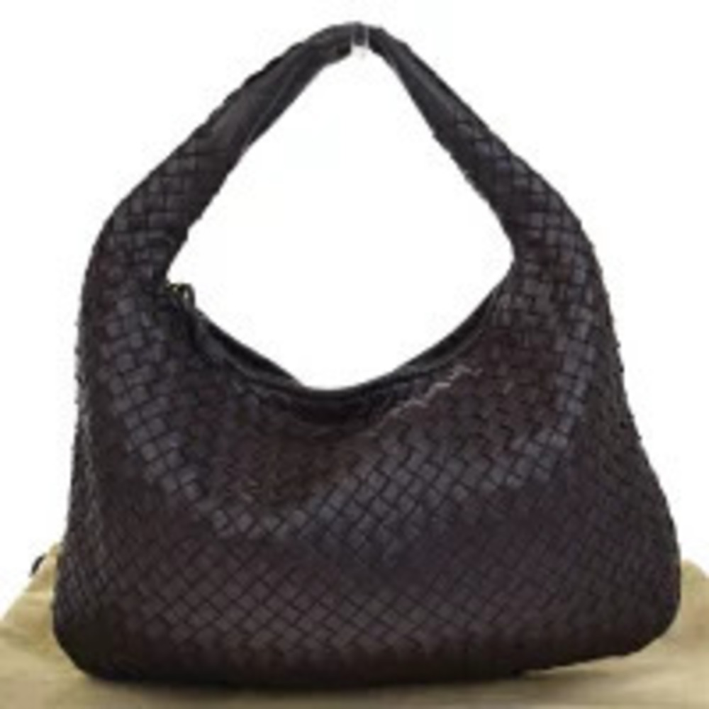 Bottega Veneta Intrecciato Shoulder Bag Brown Leather